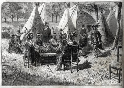 Menselijke dierentuinen - Etnologische tentoonstellingen - Mohas Indianen in de Jardin d