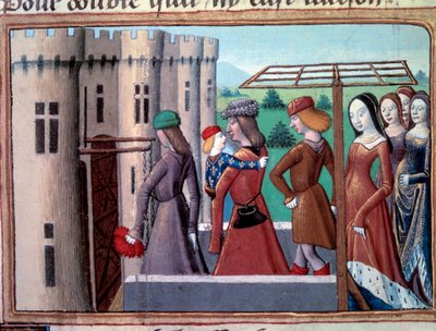 Honderdjarige Oorlog: de dauphin en toekomstige koning Karel VII keert terug naar Parijs na te zijn gevlucht naar Bourges tijdens de burgeroorlog tussen Armagnacs en Bourgondiërs in juni 1418 door Unknown artist