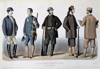 Jachtoutfits, "Le Journal des tailors" door Unknown artist