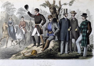 Jachtoutfits, "Le Journal des tailors" door Unknown artist