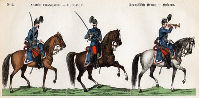 Huzaren van het Franse leger door Unknown artist