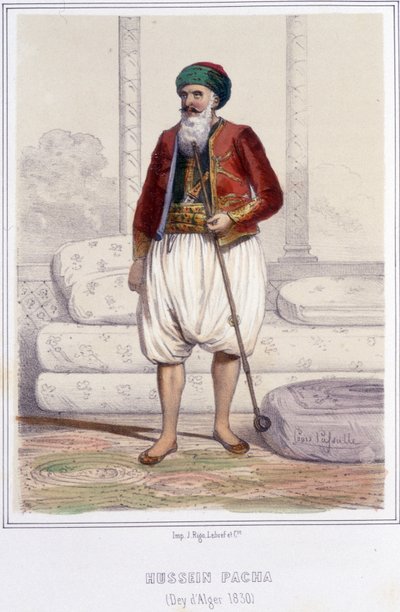 Hussein pasha, dey van Algiers van 1818 tot 1830 toen de Fransen Algiers innamen. door Unknown artist