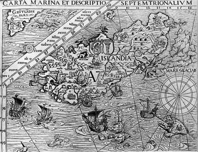 IJsland, circa 1539 (detail) door Unknown artist