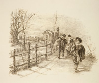 Illustratie voor de roman I Promessi Sposi van Alessandro Manzoni door Unknown artist