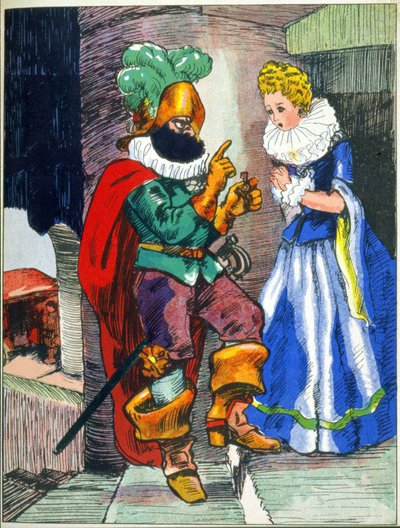 Illustratie voor Blauwbaardverhalen van Perrault, begin 20e eeuw (prent) door Unknown Artist