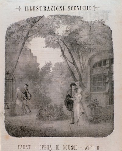 Illustratie voor de tweede akte van Faust door Charles Gounod door Unknown artist