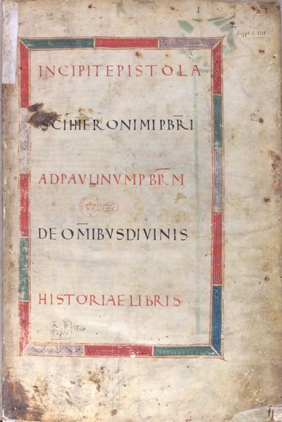 Inschrijfblad van een brief, 11e eeuw (miniatuur, vliezig handschrift) door Unknown artist