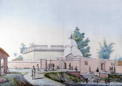 Indiase cultuur en beschaving: bad in de rivier Hooghly in Calcutta (of Kalkata), India. Gravure 1808. door Unknown artist