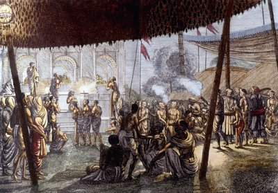 Indiase cultuur en beschaving: liefdesfeest van Krishna, India. Gravure 1808. door Unknown artist