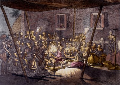 Huwelijksceremonie in India door Unknown artist