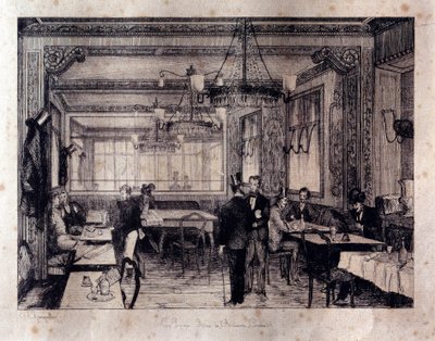 Binnenaanzicht van het café Le Procope in de rue de l