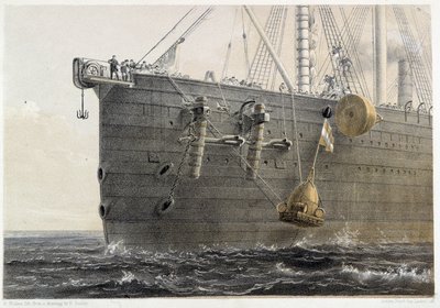 Installatie van onderzeese kabel in 1858 (landmark boei) - in W. H. Russel