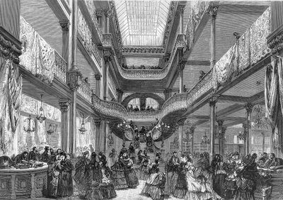 Interieur van het beroemde Parijse warenhuis Au Bon Marché door Unknown artist