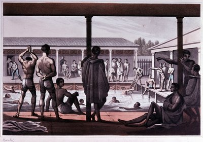 Interieur van een zwemschool, Londen, begin 19e eeuw door Unknown artist