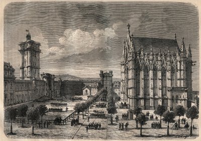 Interieur van het kasteel van Vincennes in de 19e eeuw - gravure van 1875 door Unknown artist