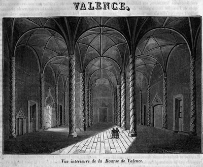 Interne weergave van de beurs van Valencia in de 19e eeuw. door Unknown artist