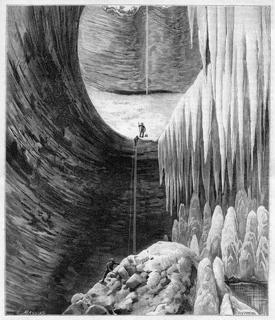 Interne weergave van de natuurlijke gletsjer van de Creux-Perce (Creux Perce) (Cote-d