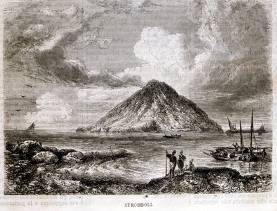 Eiland Stromboli in de 19e eeuw door Unknown artist