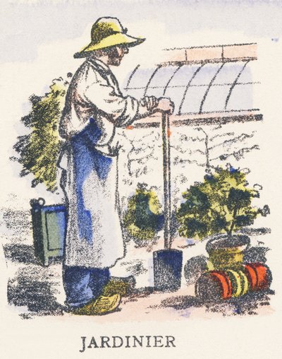 J: tuinman door Unknown artist