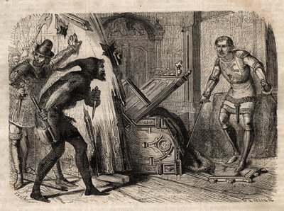 Jacob Van Artevelde (1290-1345) vermoord in 1345 - gravure in 