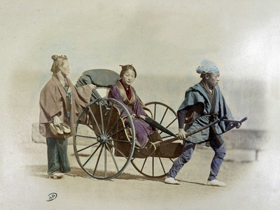 Japanse riksja, circa 1900 door Unknown artist