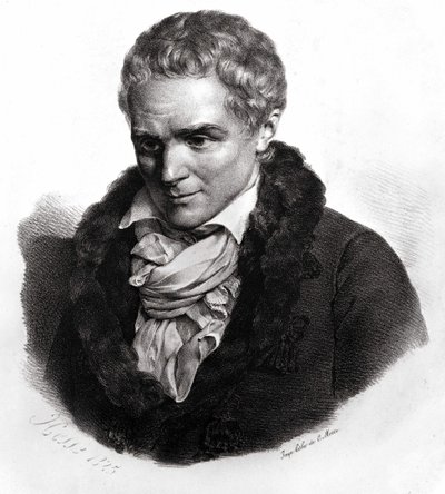 Jean-Jacques Rousseau (1712-1778), Frans-Zwitserse schrijver en filosoof door Unknown artist