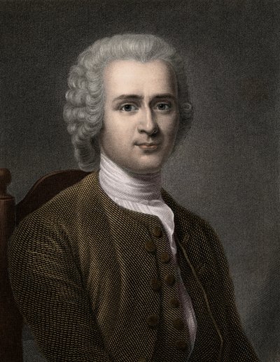 Jean Jacques Rousseau 1712-1778 - gravure - 19e eeuw door Unknown artist