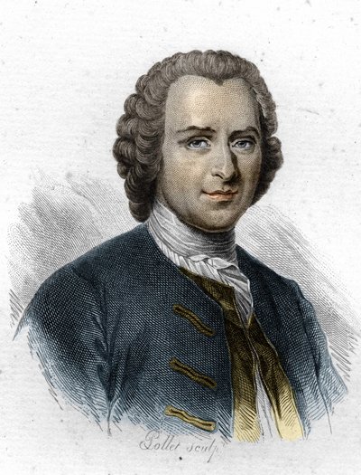 Jean Jacques Rousseau, Franstalige Geneefse schrijver en filosoof. Gravure uit de 19e eeuw door Unknown artist