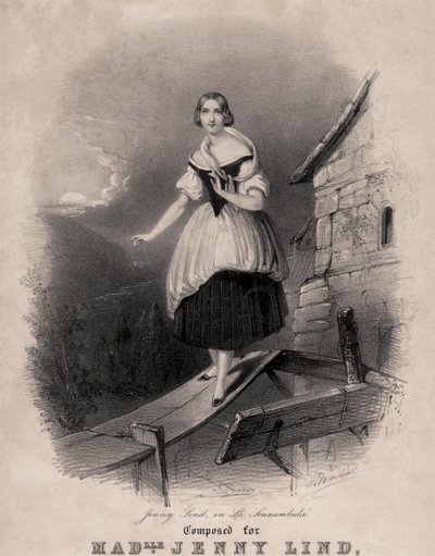Jenny Lind, Zweedse sopraan, in de slaapwandelscène van Bellini