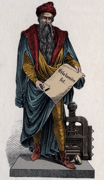 Johann Gutenberg, Duitse drukker en goudsmid door Unknown artist