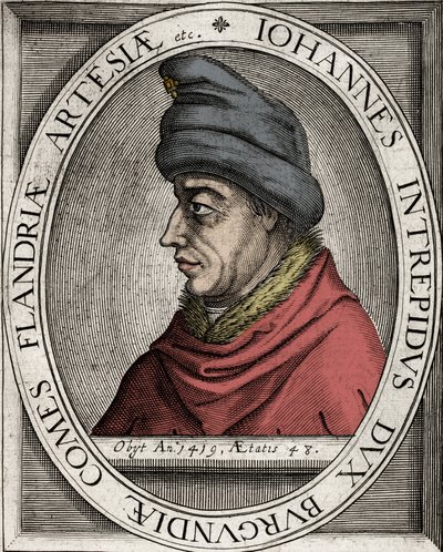 Jan zonder Vrees - Portret van Jan zonder Vrees, hertog van Bourgondië (Jan I van Bourgondië) (1371-1419) - gravure uit de 17e eeuw door Unknown artist