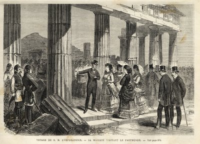 Reis van keizerin Eugenie in Griekenland - Bezoek aan het Parthenon in Athene - in 1869 door Unknown artist