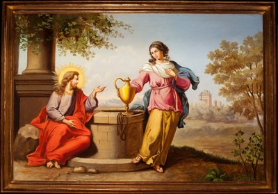 Jezus en de Samaritaanse door Unknown artist