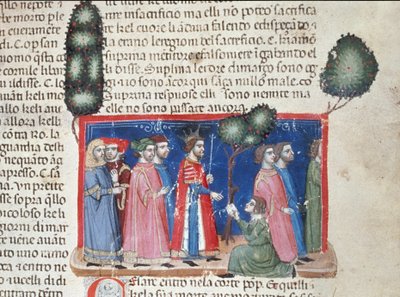 Julius Caesar (101-44 v.Chr.) leert over de samenzwering van Catilina in 63 v.Chr. (detail) door Unknown artist