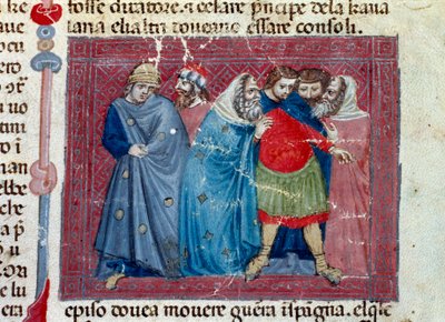Julius Caesar op de troon (detail) door Unknown artist
