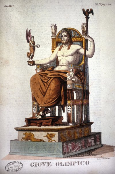 Jupiter (Zeus) - gravure door Unknown artist