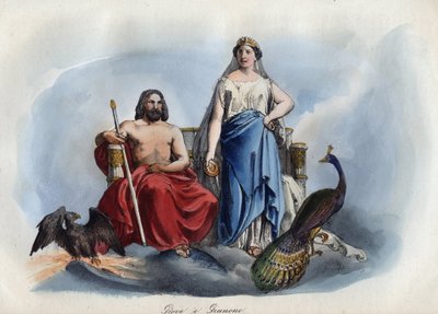 Jupiter en Juno - gravure uit 