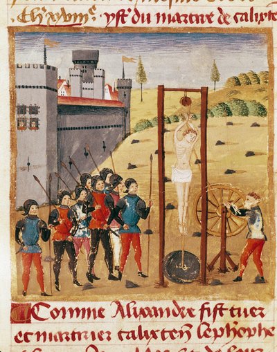 Koning Alexander de Grote woont de executie van de edele Calixten Cephobe bij door Unknown artist