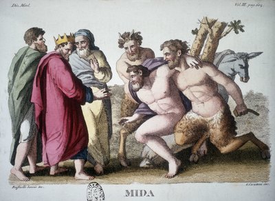 Koning Midas - gravure door Unknown artist