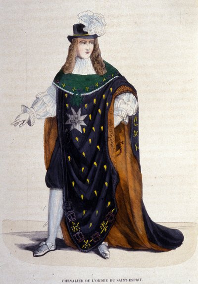 Ridder van de Orde van de Heilige Geest (Orde van de Heilige Geest) opgericht door Hendrik III in 1578. Gravure uit de 19e eeuw door Unknown artist