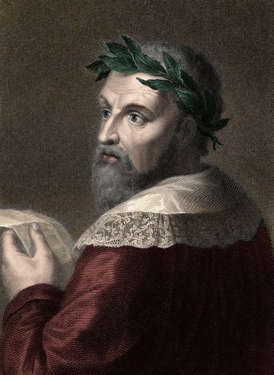 Ludovico Ariosto (1474-1533) - gravure - 19e eeuw door Unknown artist