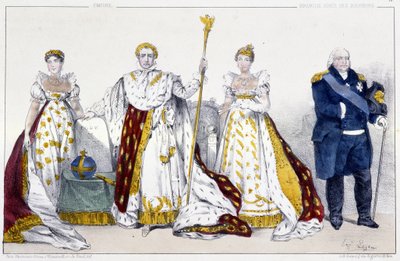 Het Keizerrijk en de Bourbons: Joséphine de Beauharnais en Napoleon I Bonaparte, Marie Joséphine van Savoye en Lodewijk XVIII - Plaat uit 