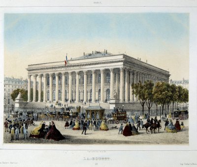 La Bourse de Paris - Lithografie door Unknown artist