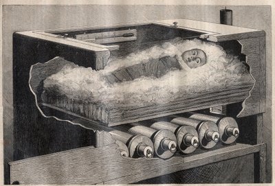 De kunstmatige moederschap: een kinderincubator - Gravure in 