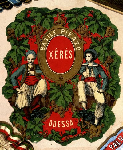 Etiket van "Basile Pikazo - Jerez - Odessa", 19e eeuw door Unknown artist