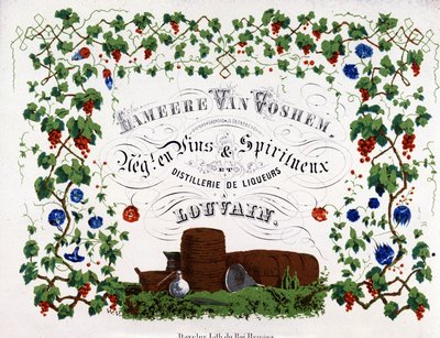 Label van Lameere Van Voshem, Belgische wijn- en sterke drankhandelaar. 1880 door Unknown artist