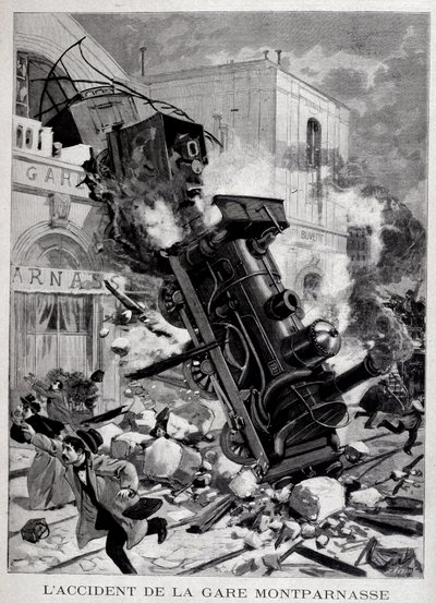 Het ongeluk van Gare Montparnasse in Parijs - in 