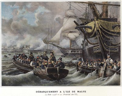 Landing op het eiland Malta door Napoleon Bonaparte, 9 juni door Unknown artist
