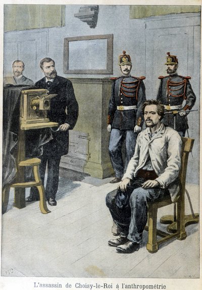 De moordenaar van Choisy-le-Roi bij de antropometrie (en M. Alphonse Bertillon) - in 