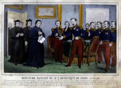 Laatste missie van de aartsbisschop van Parijs (25 juni 1848) door Unknown artist
